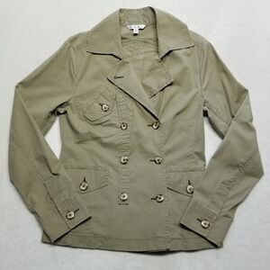 Cabi Womens Small Army Jacket Utility Safari Double Breasted Cotton Ripstop